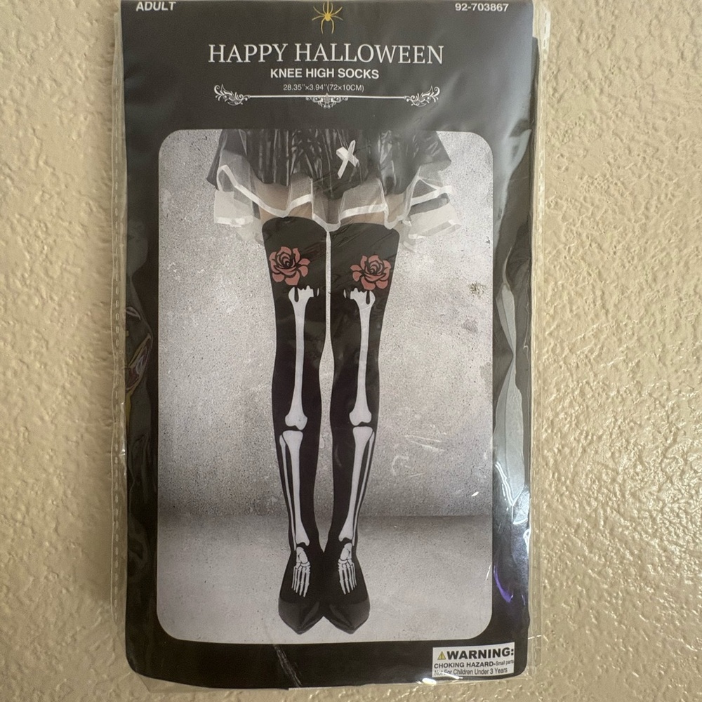 Happy Halloween Skeleton Knee High Socks